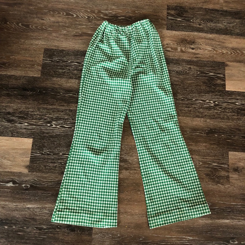 VINTAGE GINGHAM BELL BOTOMS HANDMADE
